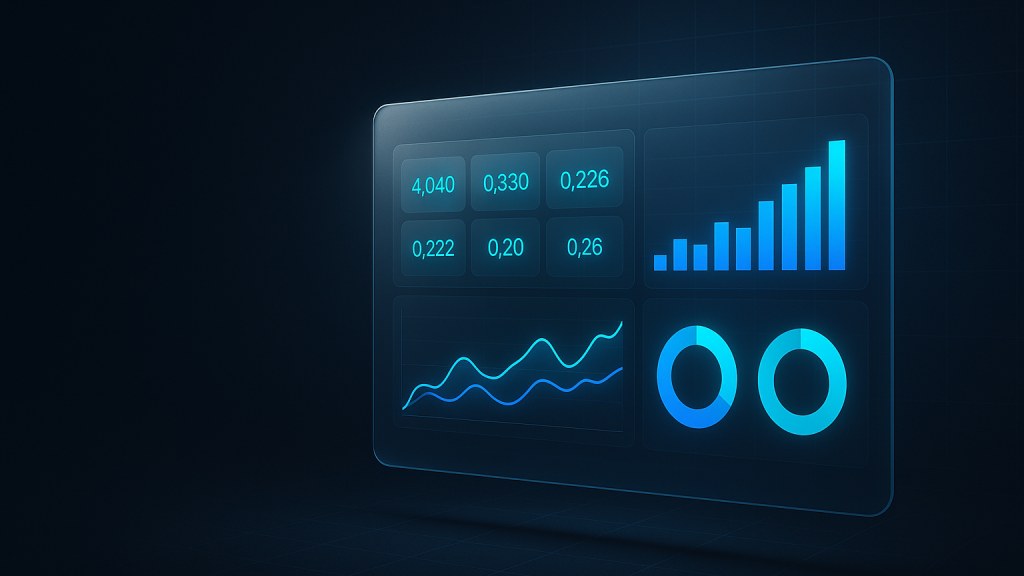 Analytics dashboard visualization with charts and KPIs